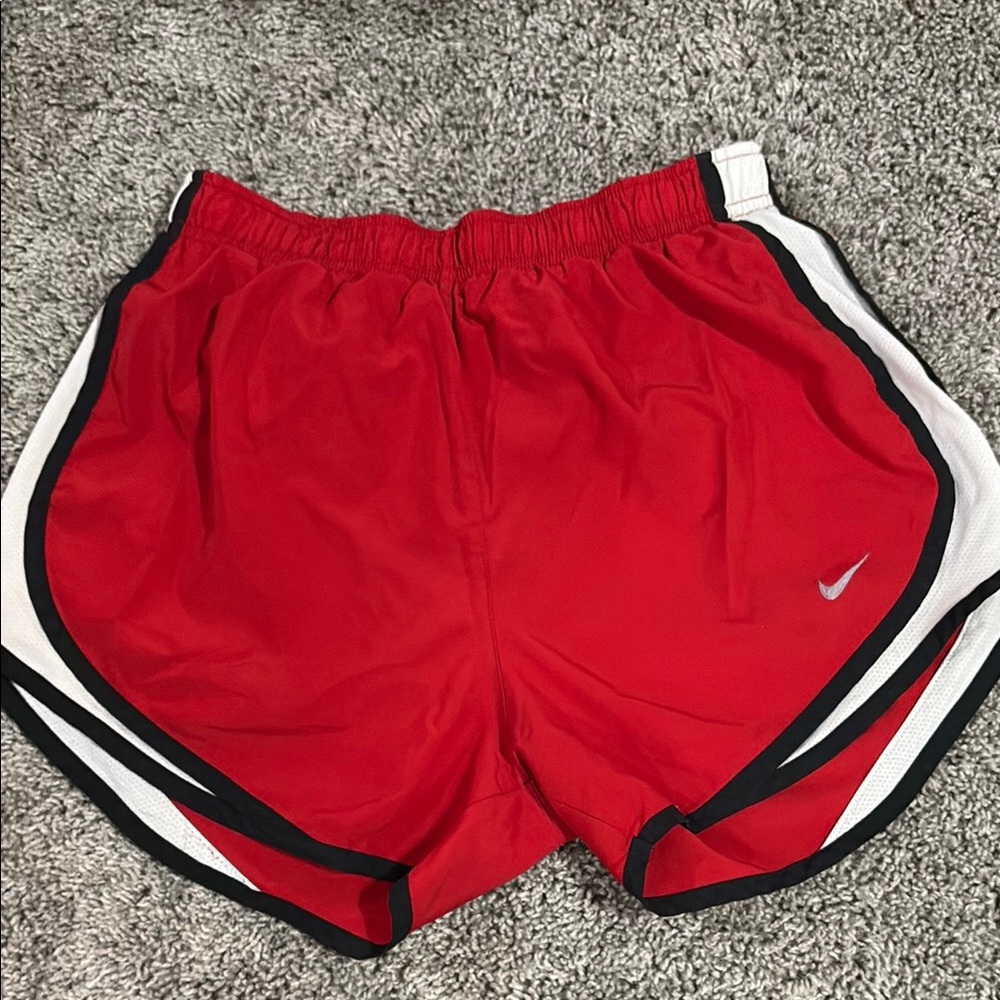 Nike Red and White Athletic Shorts Lightweight Design